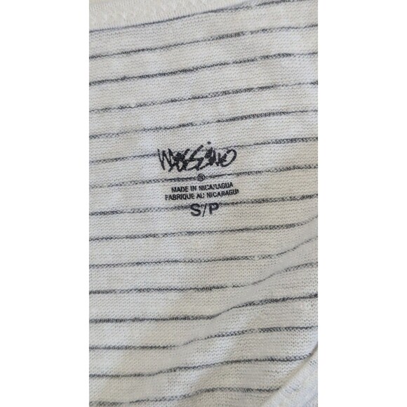 Mossimo Women's Linen Blend White Tank Top with black Stripes Size Small - Picture 3 of 5